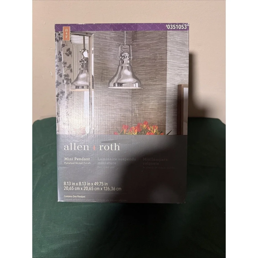 allen & roth polished nickel mini pendant light NEW in box‎
